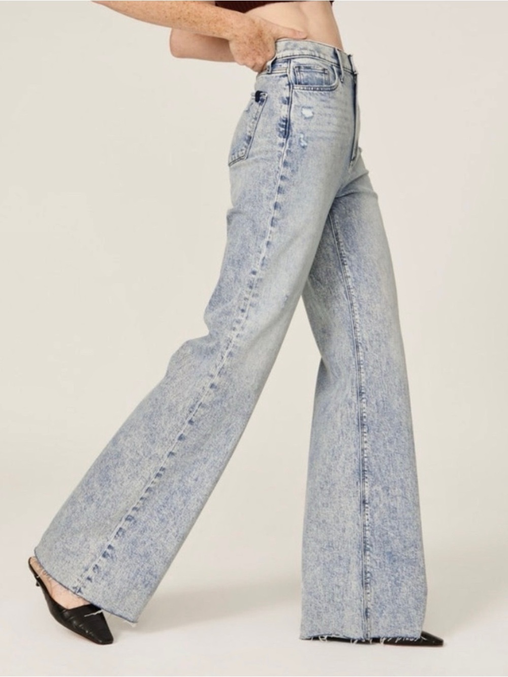 Joe’s Jeans Mia High Rise Wide Leg Jeans in Serene Denim Sz 31 Summer Lux 90’s